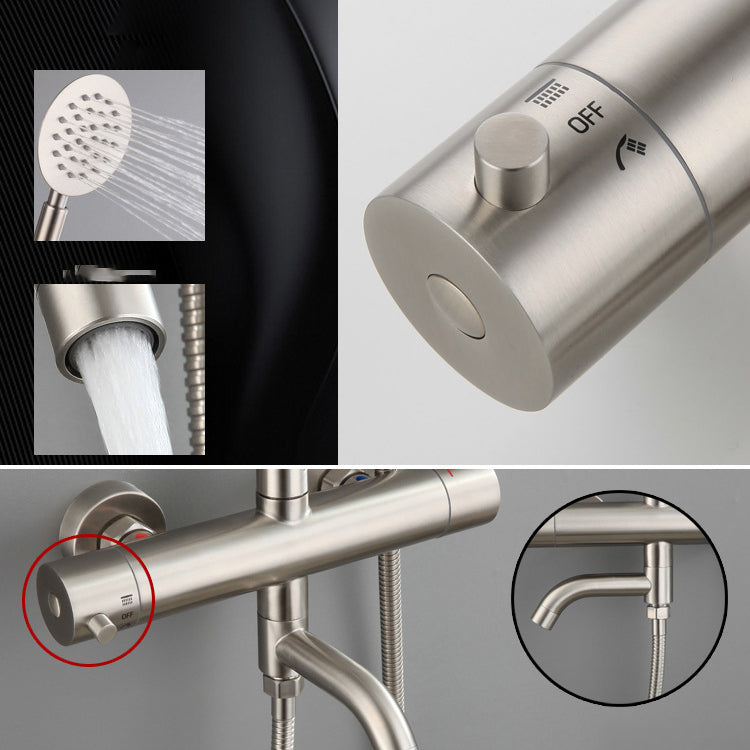 Modern Shower Set Stainless Steel Temperature Control Wall Mounted Shower Combo