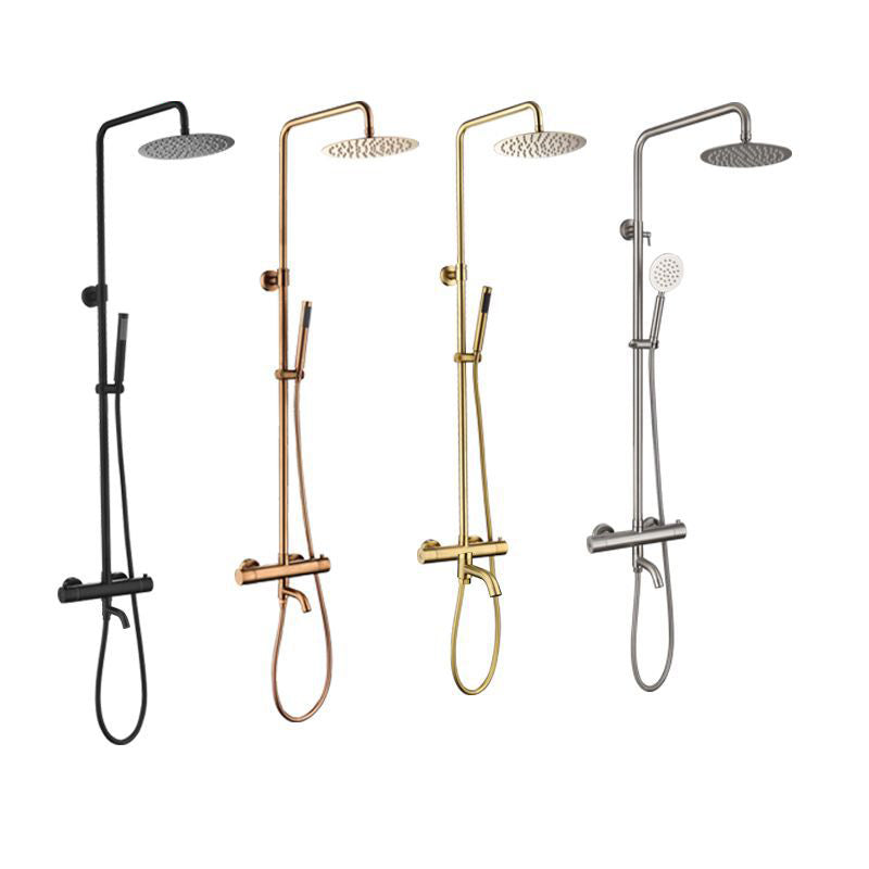 Modern Shower Set Stainless Steel Temperature Control Wall Mounted Shower Combo