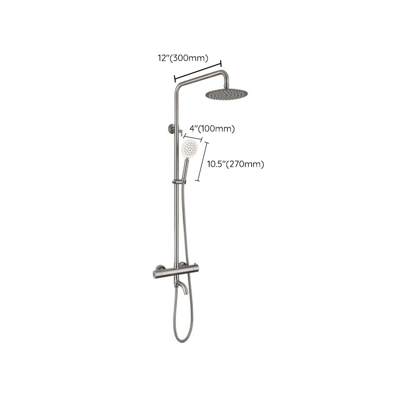 Modern Shower Set Stainless Steel Temperature Control Wall Mounted Shower Combo