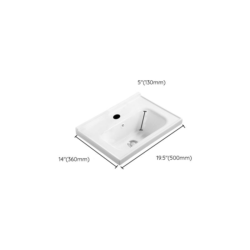 Modern White Bathroom Sink Rectangular Ceramic Bathroom Sink