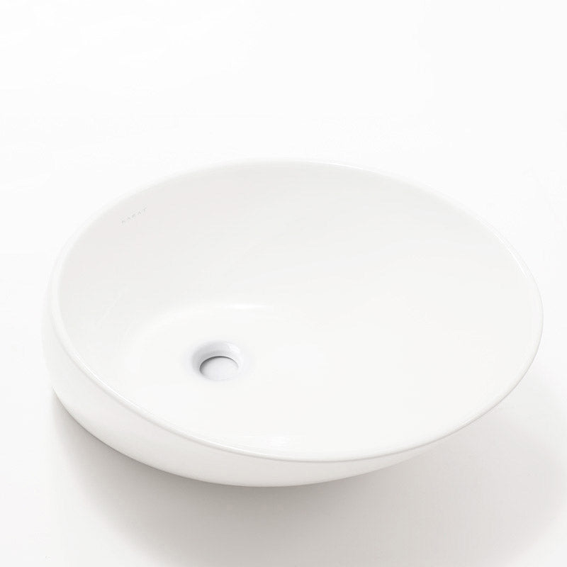 Modern Vessel Bathroom Sink Porcelain Oval with Faucet Vessel Sink