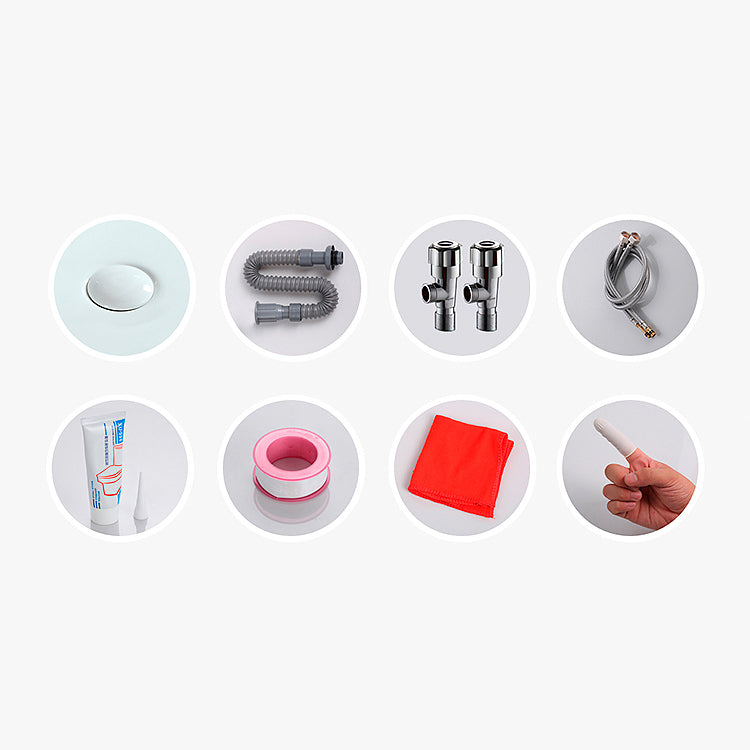 Modern Bathroom Sink Porcelain Rectangular Vessel with Pop-Up Drain
