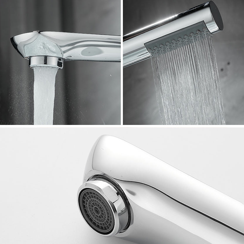 Modern Deck Mounted Freestanding Tub Filler Metal Freestanding Faucet with Handles