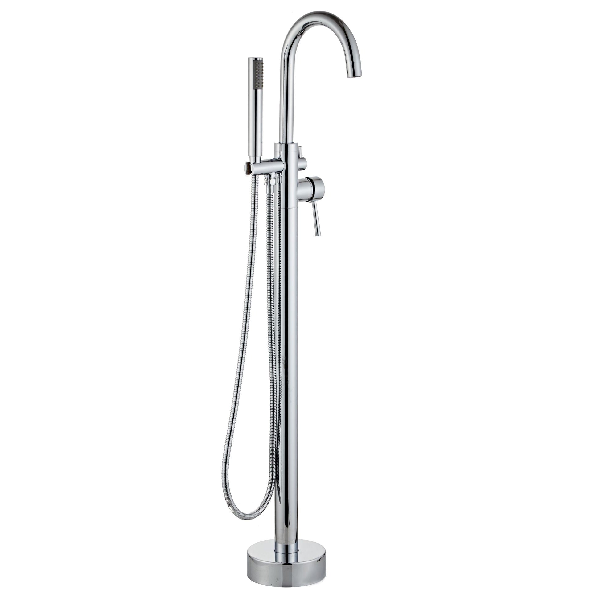 Traditional Floor Mounted Metal Freestanding Tub Filler Single Handle Freestanding Faucet
