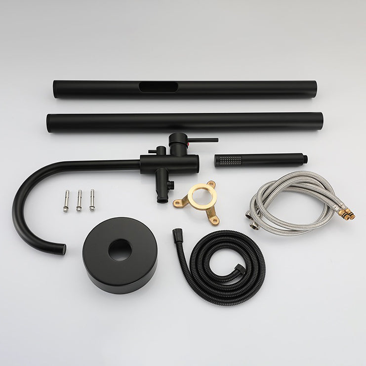 Traditional Floor Mounted Metal Freestanding Tub Filler Single Handle Freestanding Faucet