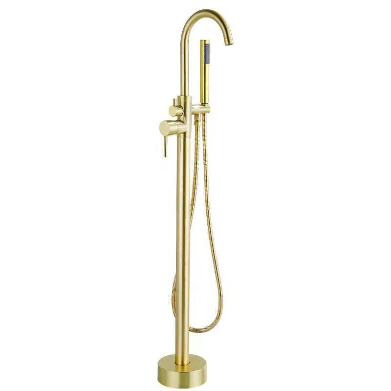 Traditional Floor Mounted Metal Freestanding Tub Filler Single Handle Freestanding Faucet