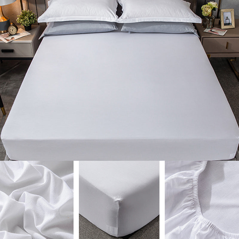 Fade Resistant Bed Sheet Solid Color One Piece Breathable Fitted Sheet