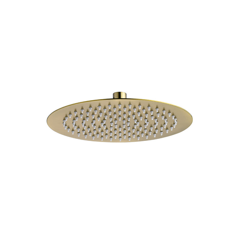 Polished Brass Round Fixed Shower Head Stainless Steel Wall-Mount Showerhead