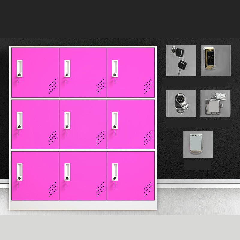 Matte Finish Steel Storage Cabinet with Hinged Doors Contemporary Non-Hanging Armoire