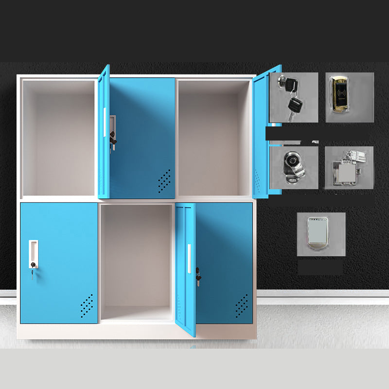 Matte Finish Steel Storage Cabinet with Hinged Doors Contemporary Non-Hanging Armoire