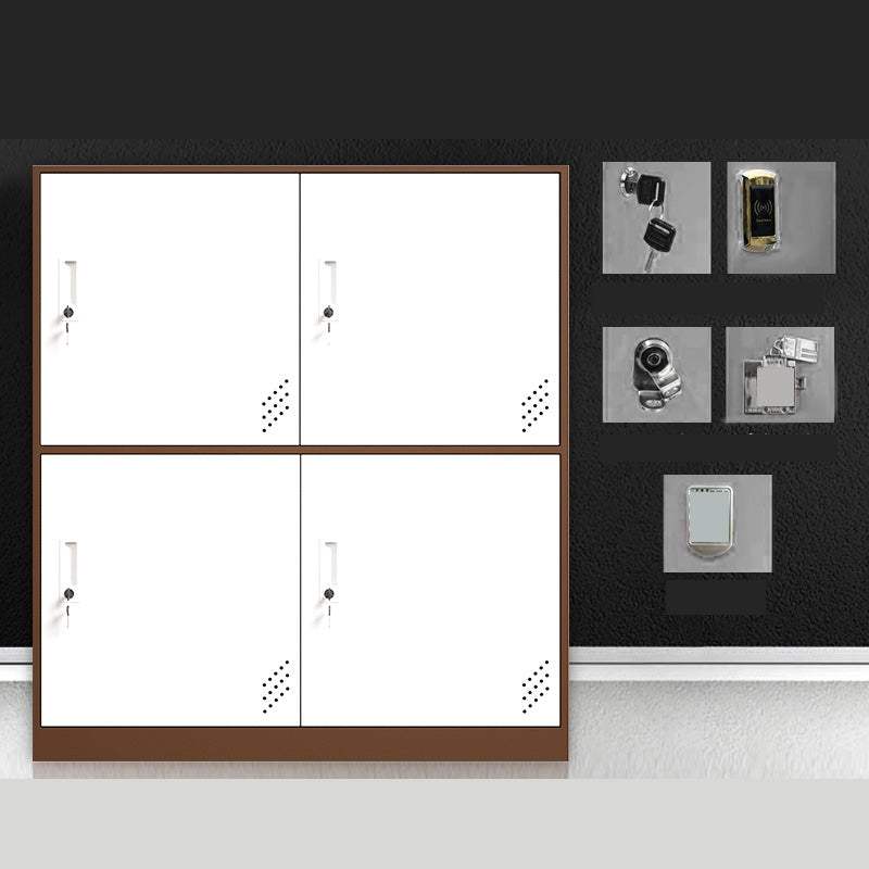 Matte Finish Steel Storage Cabinet with Hinged Doors Contemporary Non-Hanging Armoire