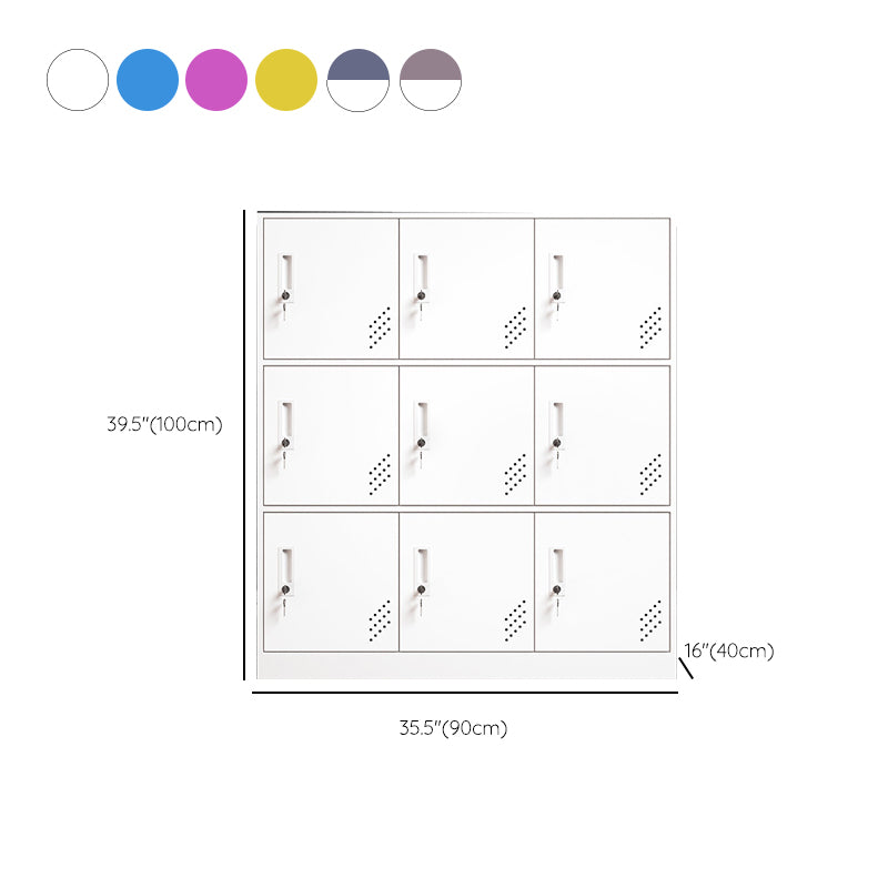 Matte Finish Steel Storage Cabinet with Hinged Doors Contemporary Non-Hanging Armoire