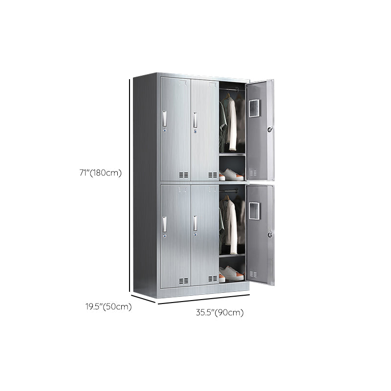 Steel Chrome Storage Cabinet Modern Cabinet with Hinged Doors