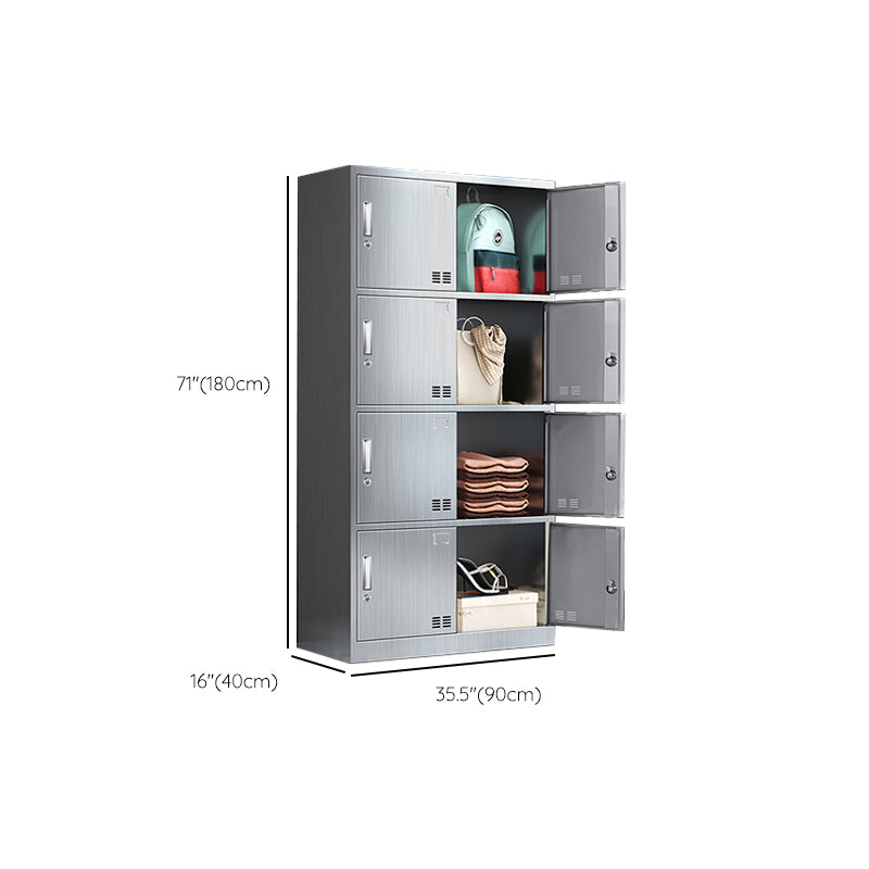 Steel Chrome Storage Cabinet Modern Cabinet with Hinged Doors