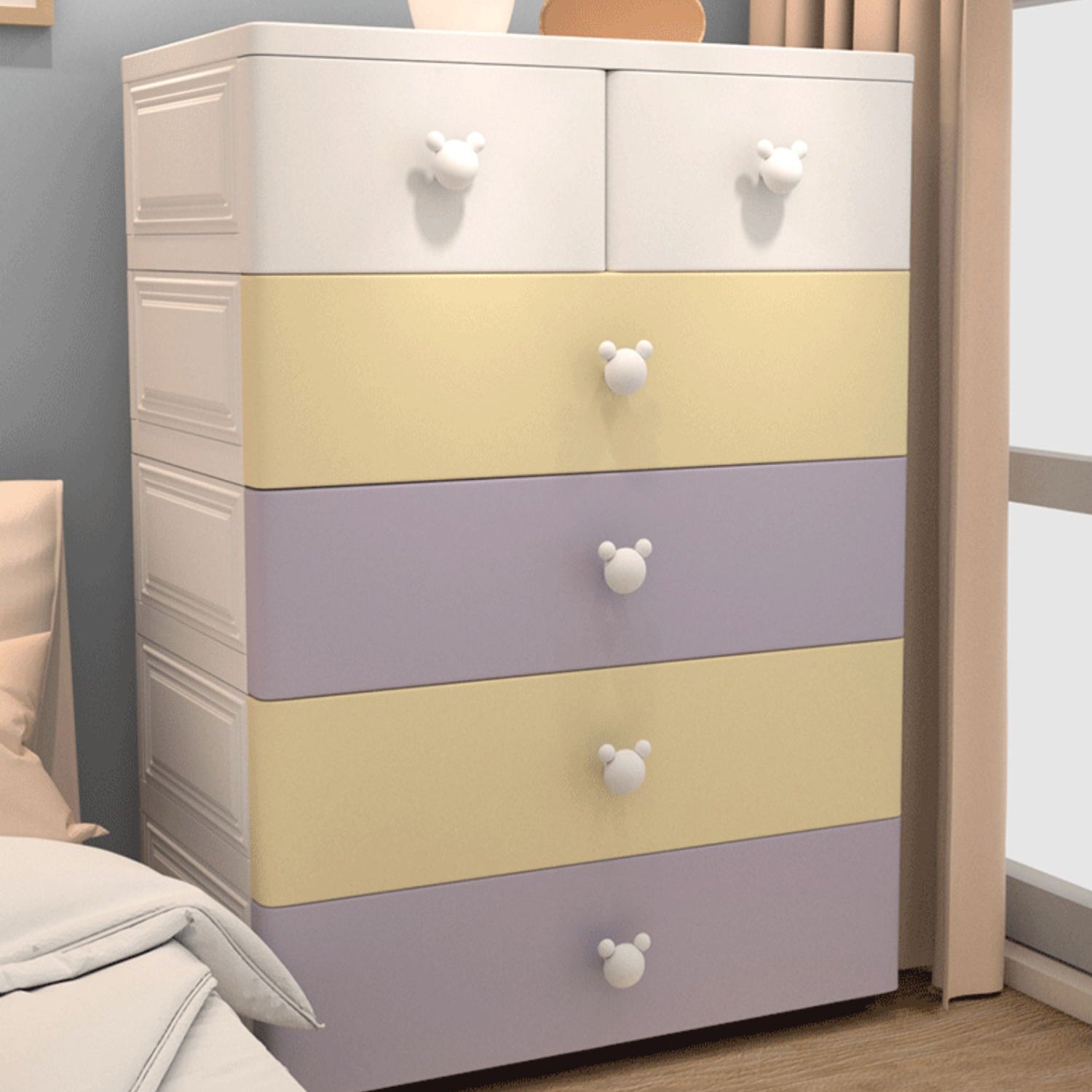 Plastic Non-Hanging Cabinet Contemporary Matte Finish Armoire