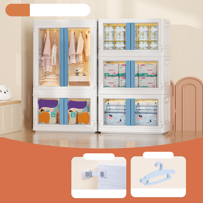 Plastic Storage Cabinet with Garment Rod Contemporary Hinged Door Cabinet