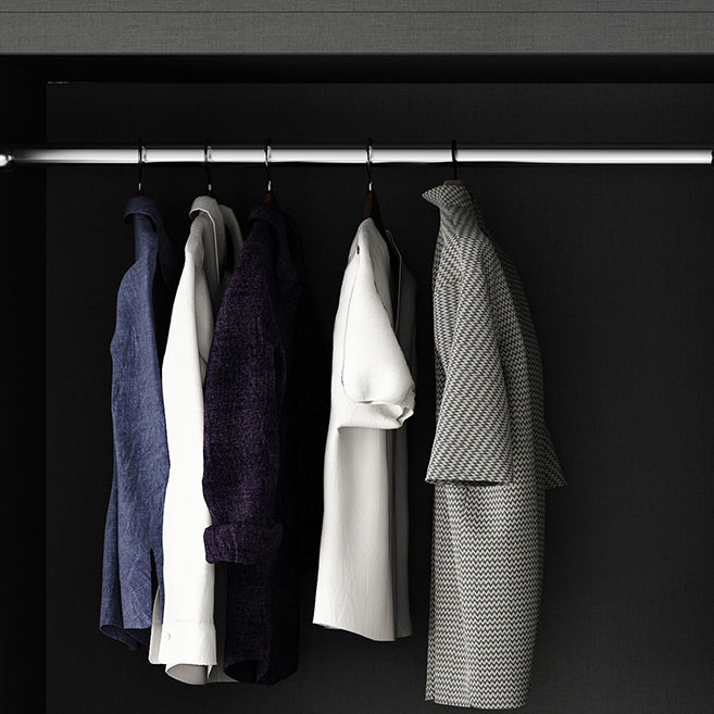 Grey Engineered Wood Wardrobe Cabinet Contemporary Wardrobe Armoire