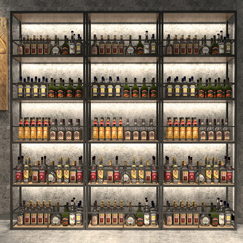 Metal Floor Bottle Wine Rack Contemporary Black Wine Holder Rack