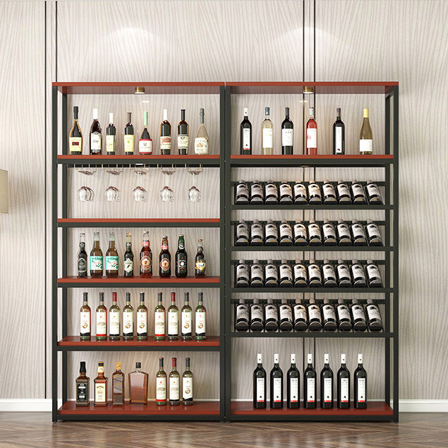 Contemporary Floor Bottle Wine Rack Single Black Metal Wine Holder