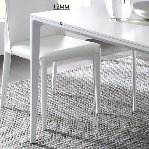 Modern Style Rectangle Table Set 1/2/4/5/6/7 Pieces Dining Set with Metal Legs