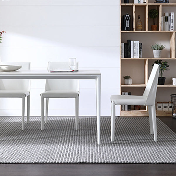 Modern Style Rectangle Table Set 1/2/4/5/6/7 Pieces Dining Set with Metal Legs