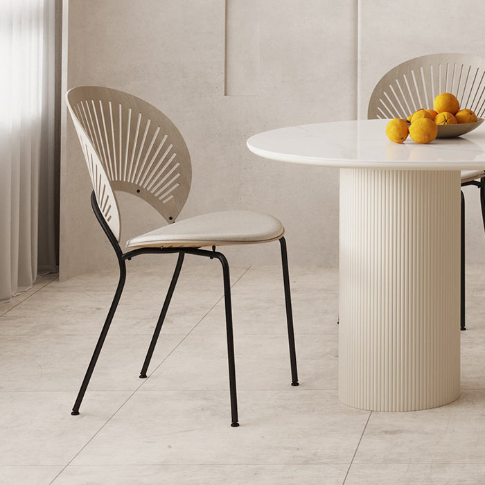 Modern Style Oval Table Set 1/4/5/6/7 Pieces Dining Set with Metal Legs