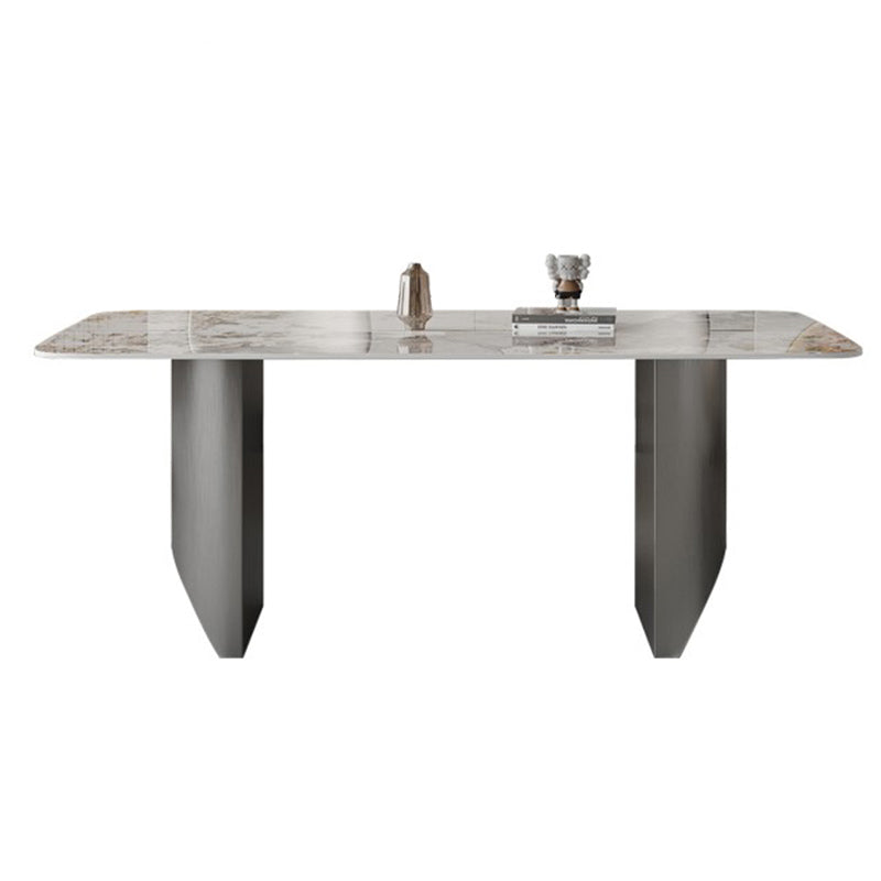 Contemporary Dining Set 1/5/7 Pcs Sintered Stone Dining Table with Upholstered Chairs