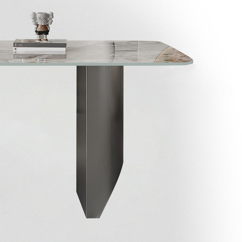 Contemporary Dining Set 1/5/7 Pcs Sintered Stone Dining Table with Upholstered Chairs