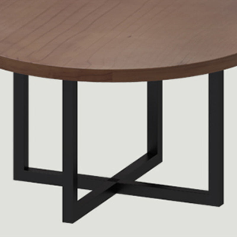 Round Dining Set 1/2/9 Pcs Solid Wood Dining Table with Metal Chairs