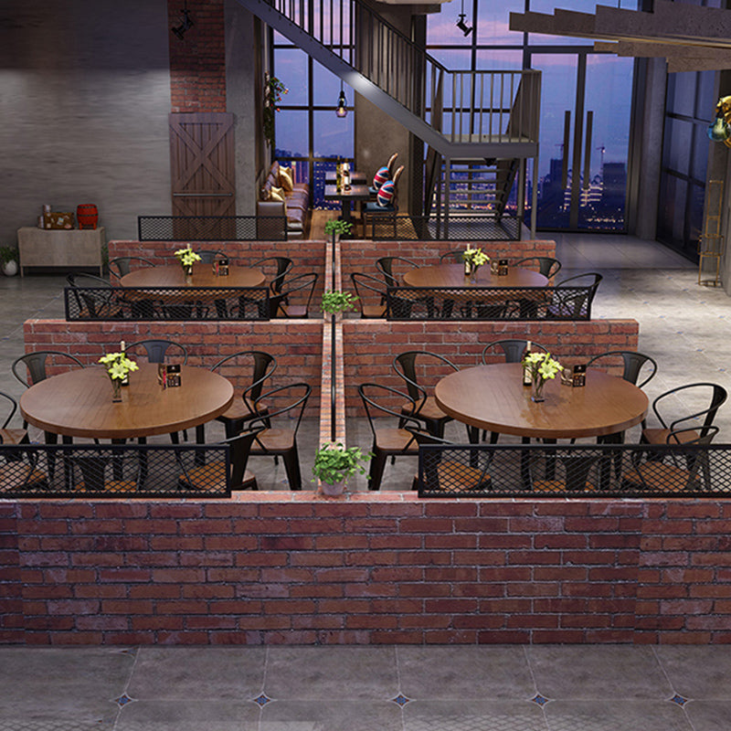 Round Dining Set 1/2/9 Pcs Solid Wood Dining Table with Metal Chairs