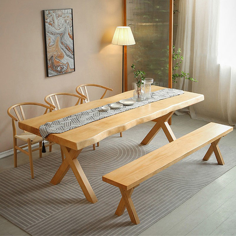 Solid Wood Dining Set 1/2/5 Pcs Rectangle Dining Table and Wishbone Chairs