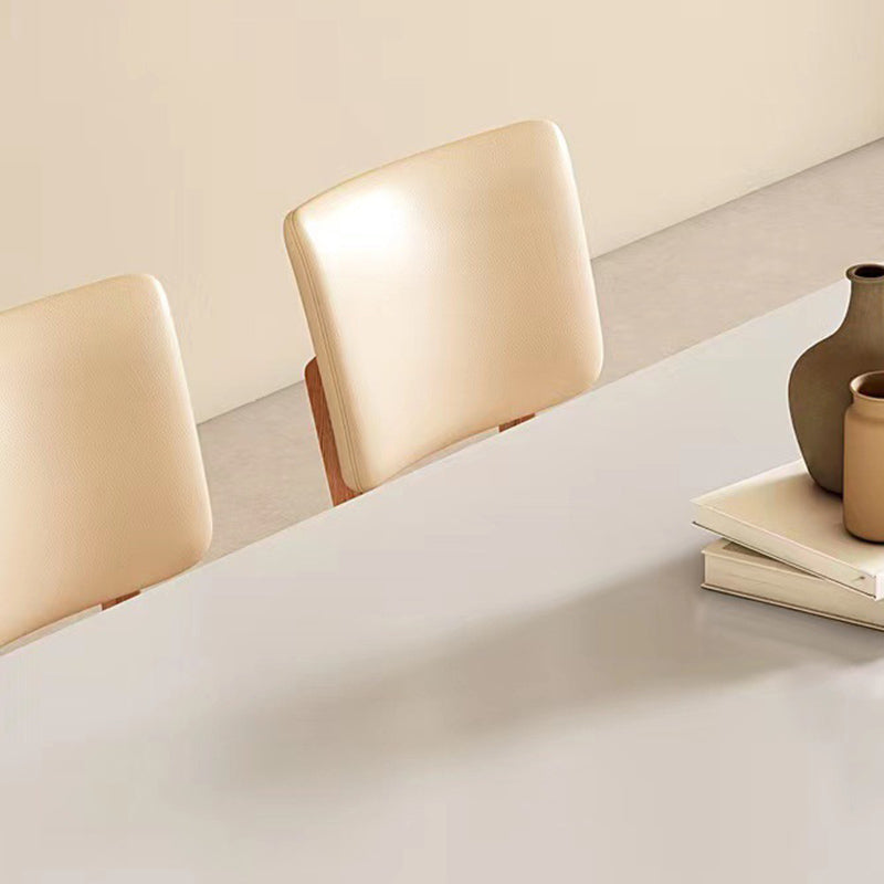 Modern 1/2/5/7 Pieces Dining Furniture Stone Rectangle Dining Chairs Set in White