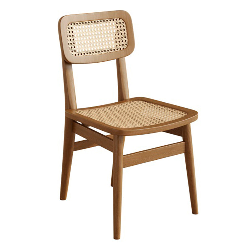 Modern Dining Set 1/5 Pcs Solid Wood Dining Table and Chairs in Brown