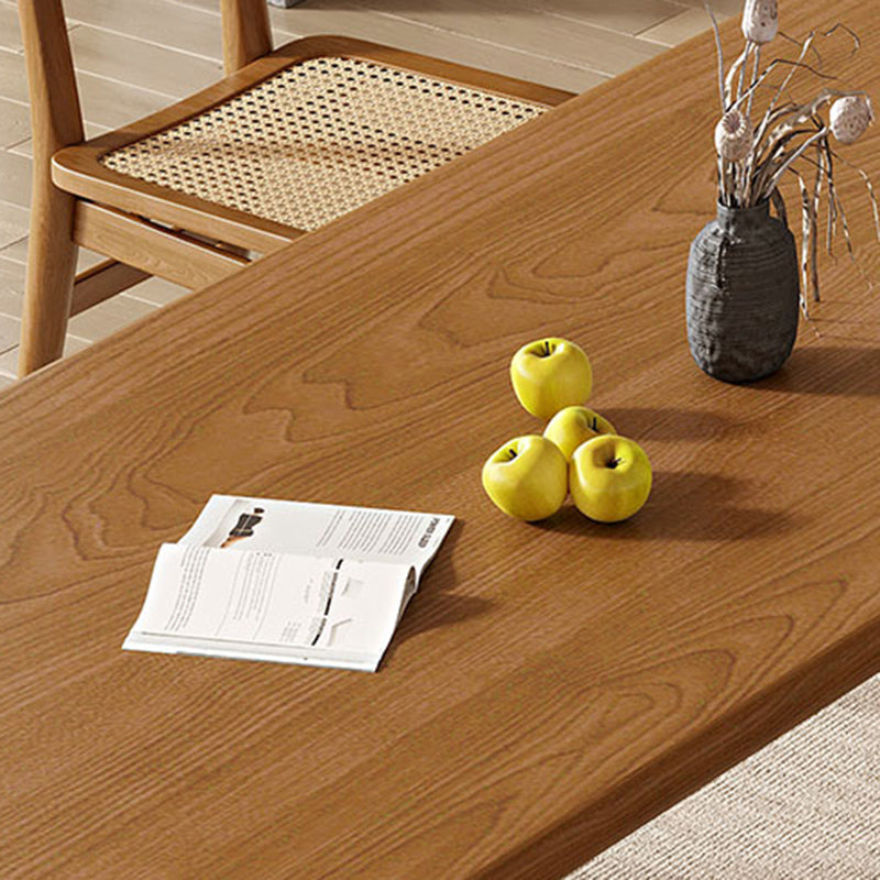 Modern Dining Set 1/5 Pcs Solid Wood Dining Table and Chairs in Brown