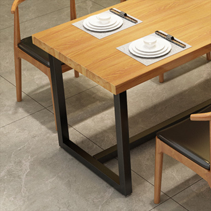 Industrial Dining Set 1/5 Pcs Solid Wood Top Dining Table and Armless Chairs