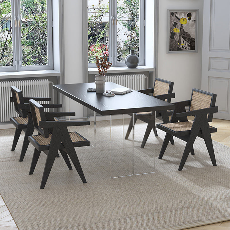 Rectangle Dining Set 1/4/5 Pcs Modern Solid Wood Dining Table and Chairs