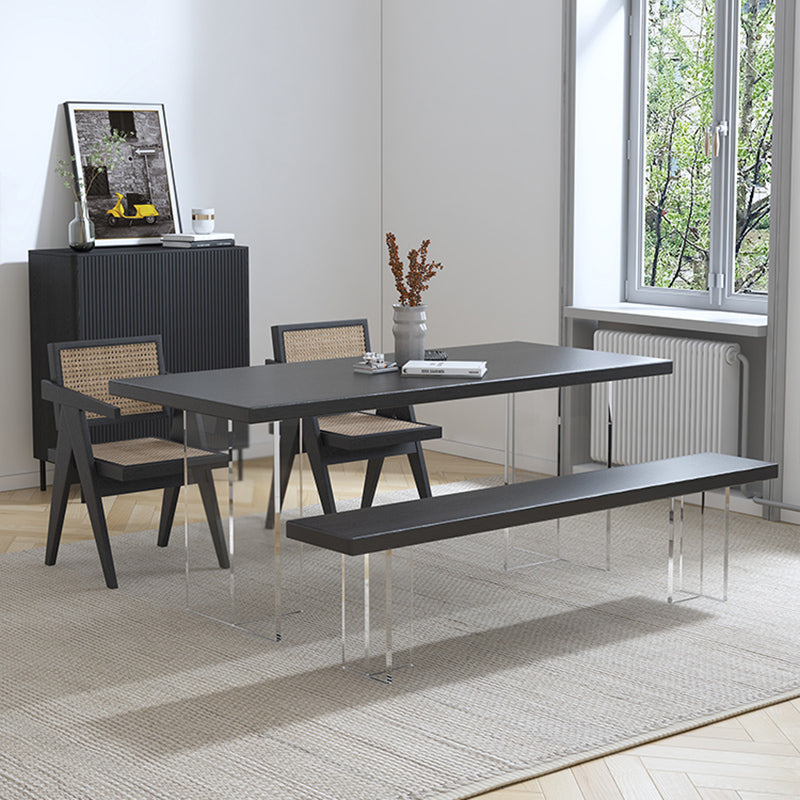 Rectangle Dining Set 1/4/5 Pcs Modern Solid Wood Dining Table and Chairs