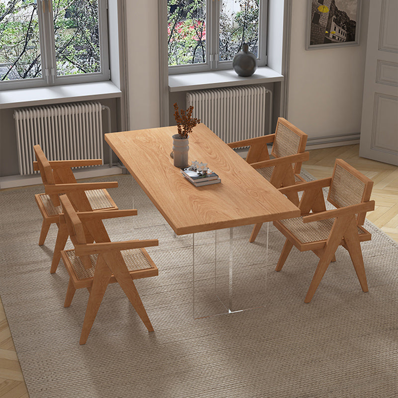 Rectangle Dining Set 1/4/5 Pcs Modern Solid Wood Dining Table and Chairs