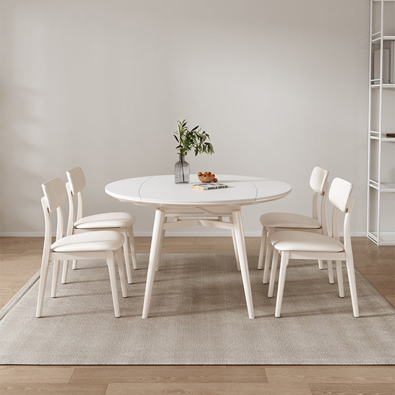 Modern 1/4/5/7 Pieces Dining Chairs Set Stone Round Furniture in White