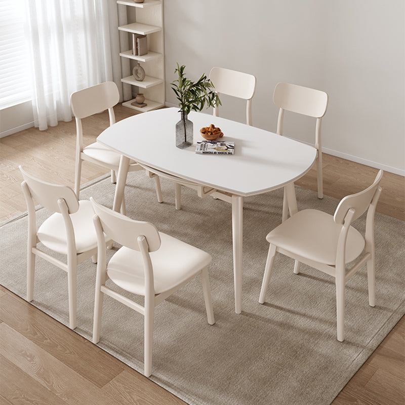 Modern 1/4/5/7 Pieces Dining Chairs Set Stone Round Furniture in White