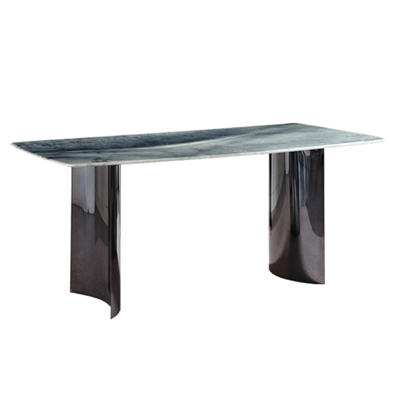Modern Dining Set 1/5/7 Pcs Rectangle Marble Dining Table with Armless Chairs