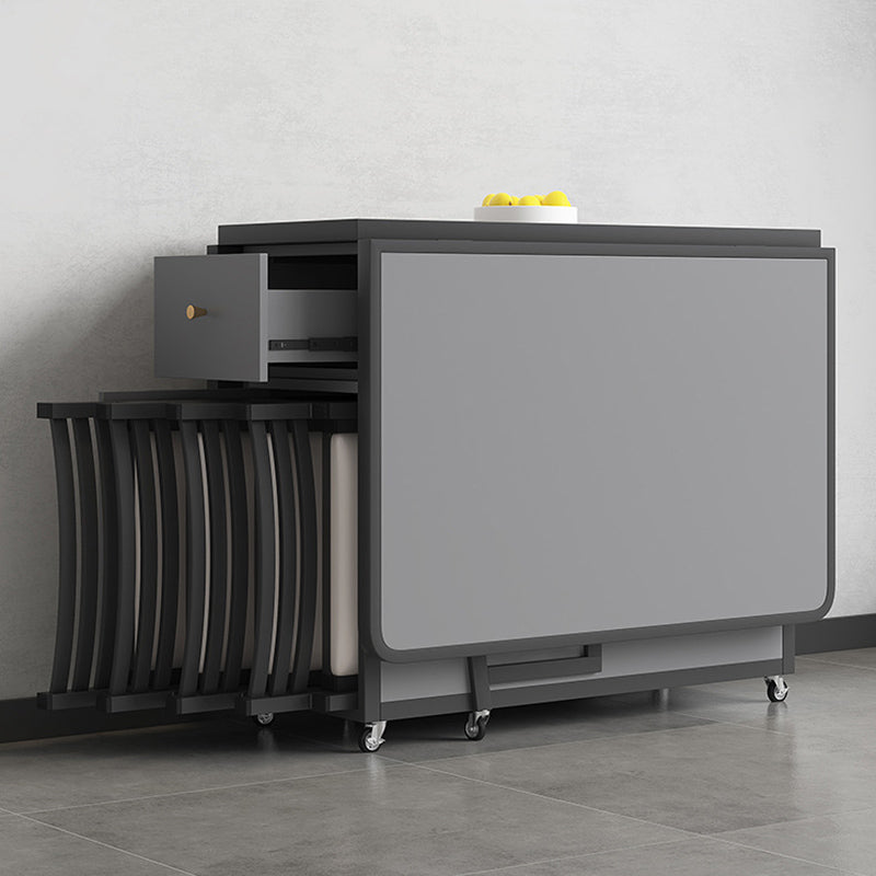 Rectangle Dining Table Set 1/4/5/7 Pcs Folding Table and Chairs with Metal Frame