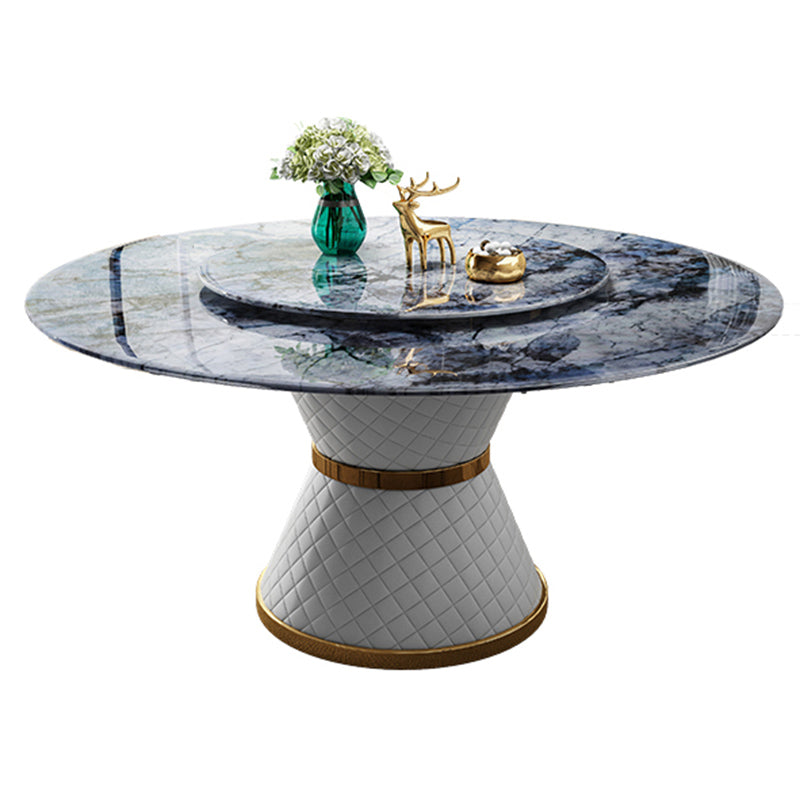 Modern Dining Set 1/7 Pcs Marble Dining Table and Upholstered Chairs