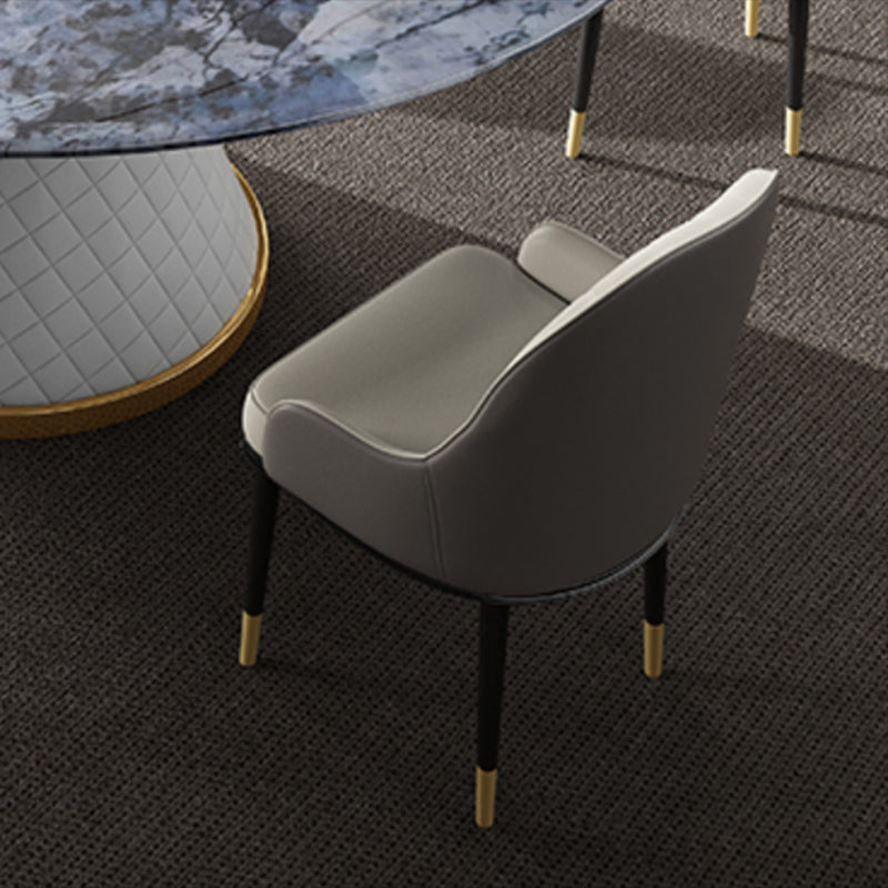 Modern Dining Set 1/7 Pcs Marble Dining Table and Upholstered Chairs