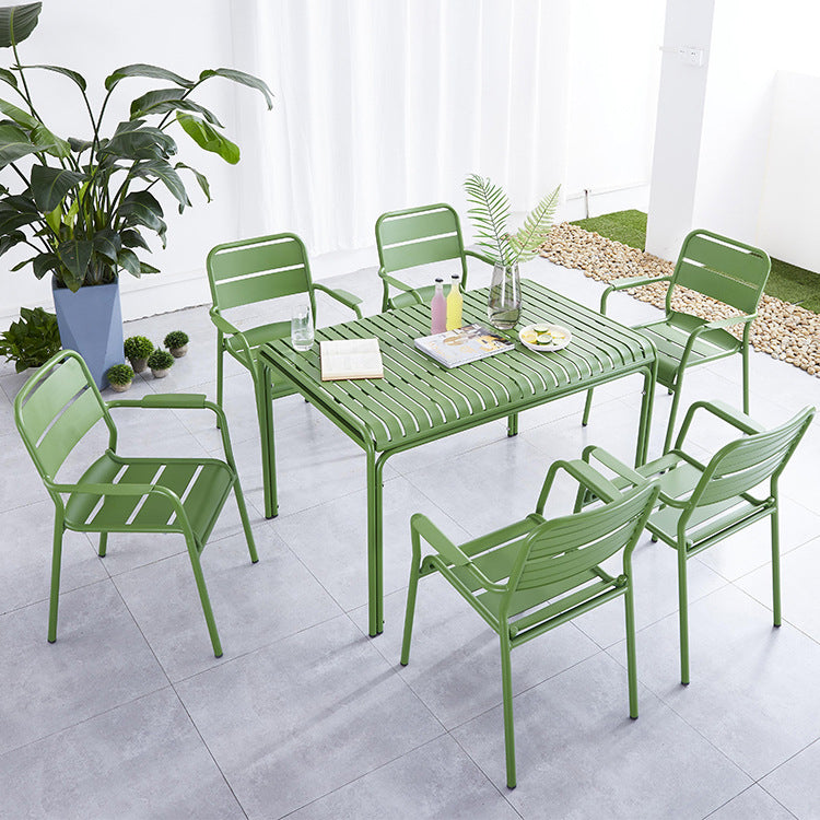 Modern Green Bistro Table Set 1/5/7 Pcs Metal Bistro Set for Small Places