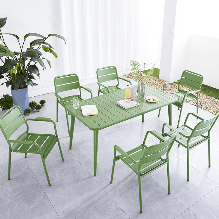 Modern Green Bistro Table Set 1/5/7 Pcs Metal Bistro Set for Small Places
