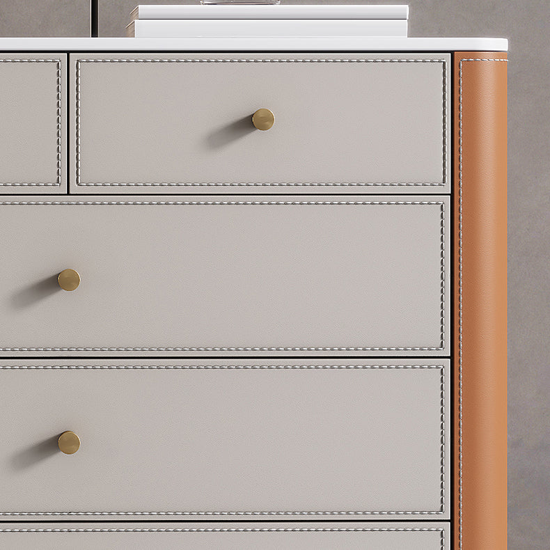 15.6-inch Width Storage Chest Stone Contemporary Dresser with 6 Drawers