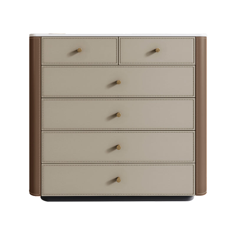 15.6-inch Width Storage Chest Stone Contemporary Dresser with 6 Drawers