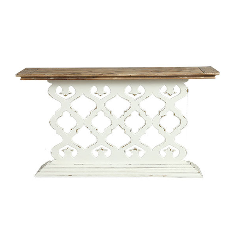French Country Wood Console Table Rectangle End Table for Hall