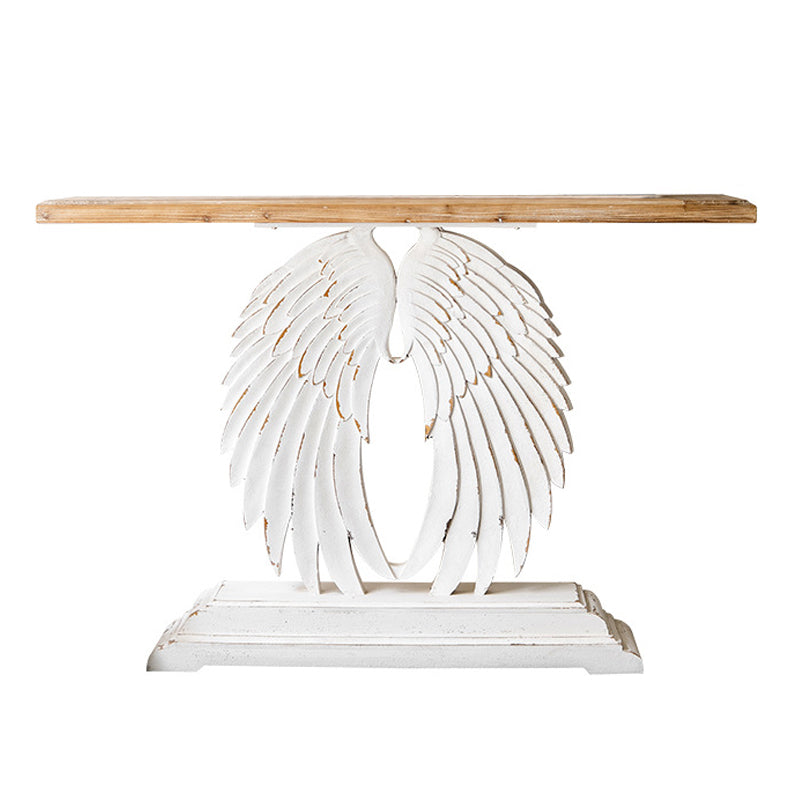 French Country Wood Console Table Rectangle End Table for Hall